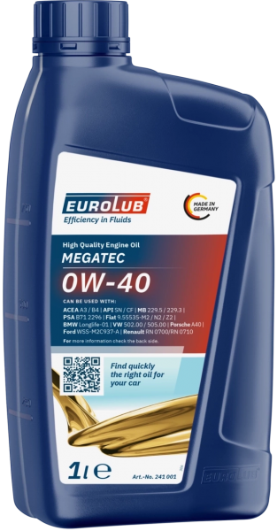 Eurolub Megatec 0W-40- 1 Liter